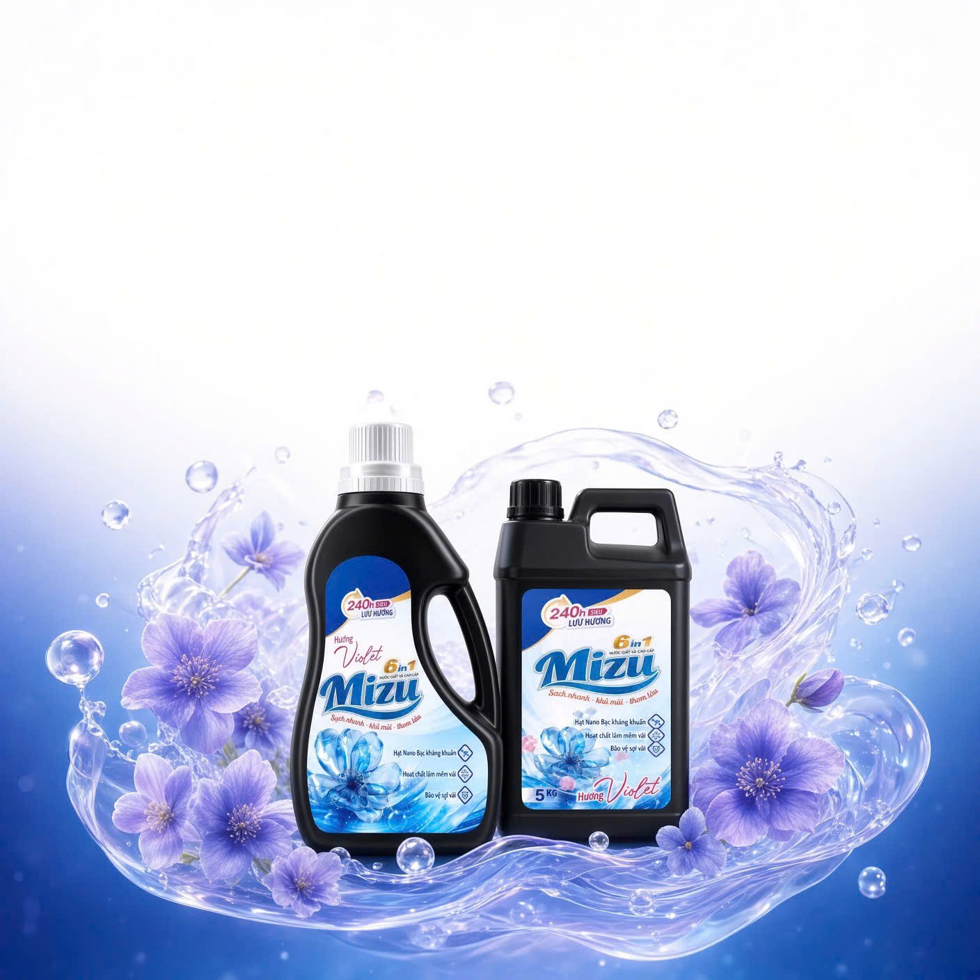 Sản phẩm Mizu hương Violet trưng bày